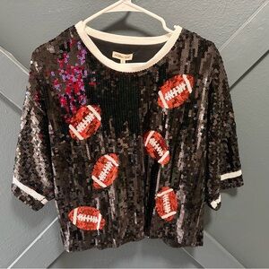 Main Strip Lined Women’s Sequin Football Shirt
